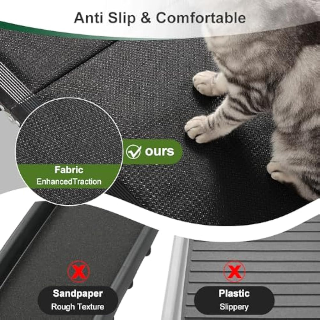 SMONTER Aluminum Dog Car Ramp – Folding Portable Pet Steps for Large Dogs