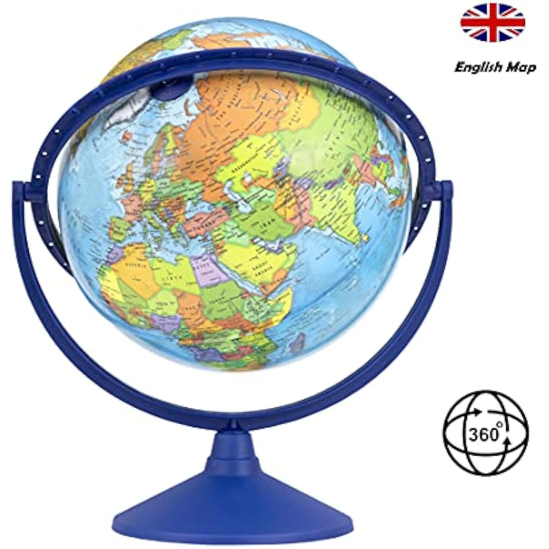 Exerz 30cm Educational World Globe | 360° Rotating Geography Map