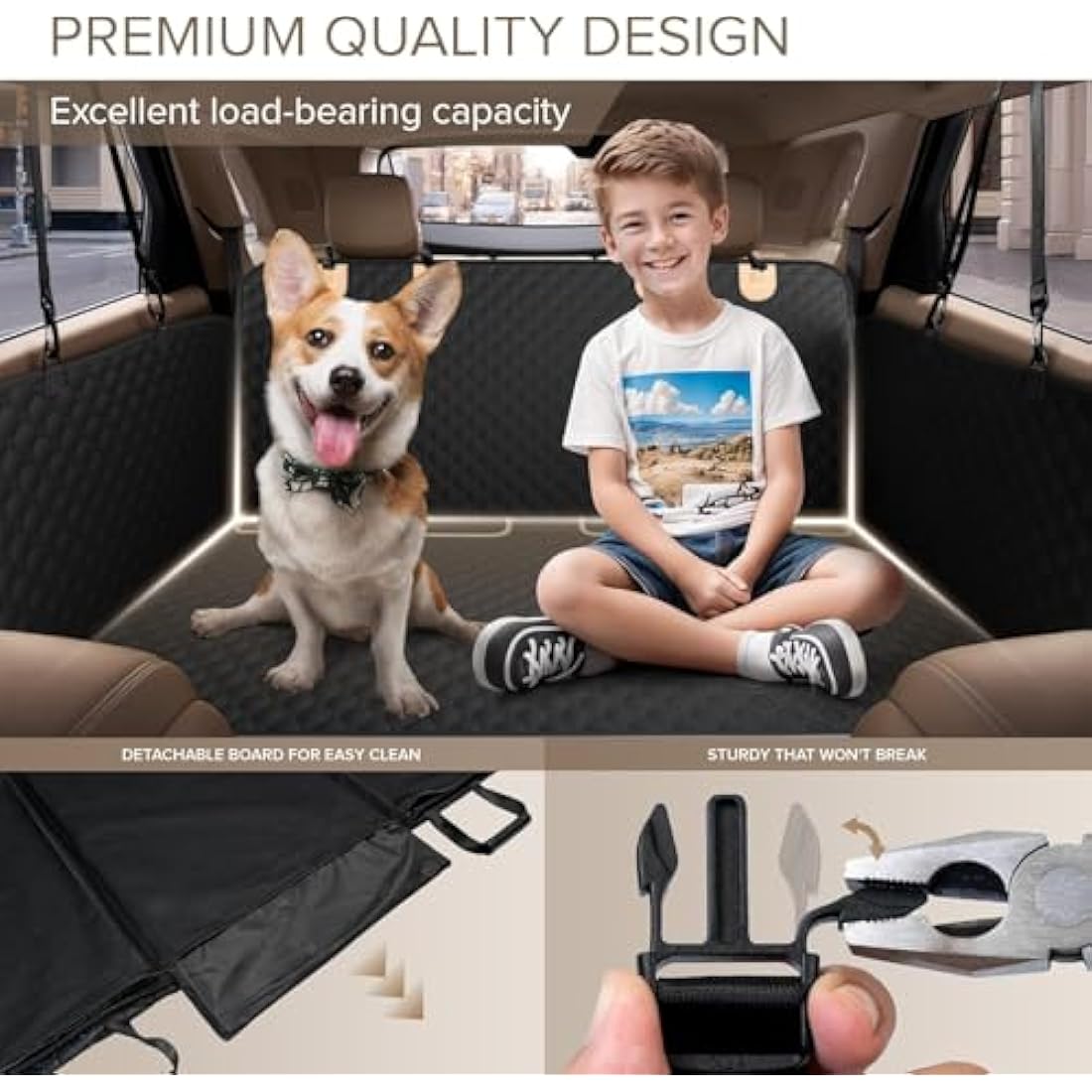 Jolof Store Dog Car Seat Cover – Heavy Duty Back Seat Extender Hammock