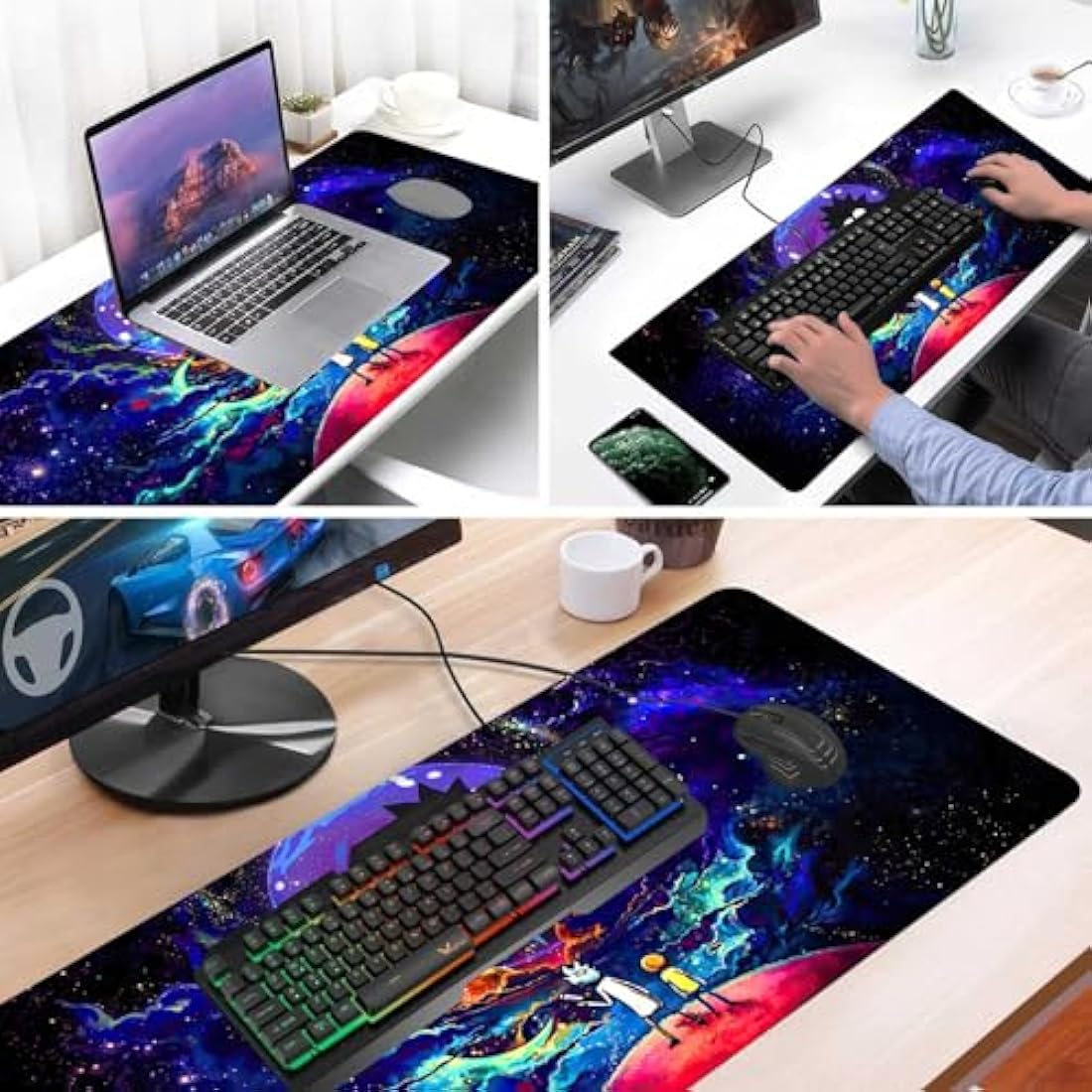 Jolof Store XXL Gaming Mouse Pad – Anime Night Sky Non-Slip Desk Mat