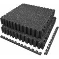 AIRHOP Rubber Top Interlocking Gym Floor Mats - 48 Sq Ft EVA Foam Tiles