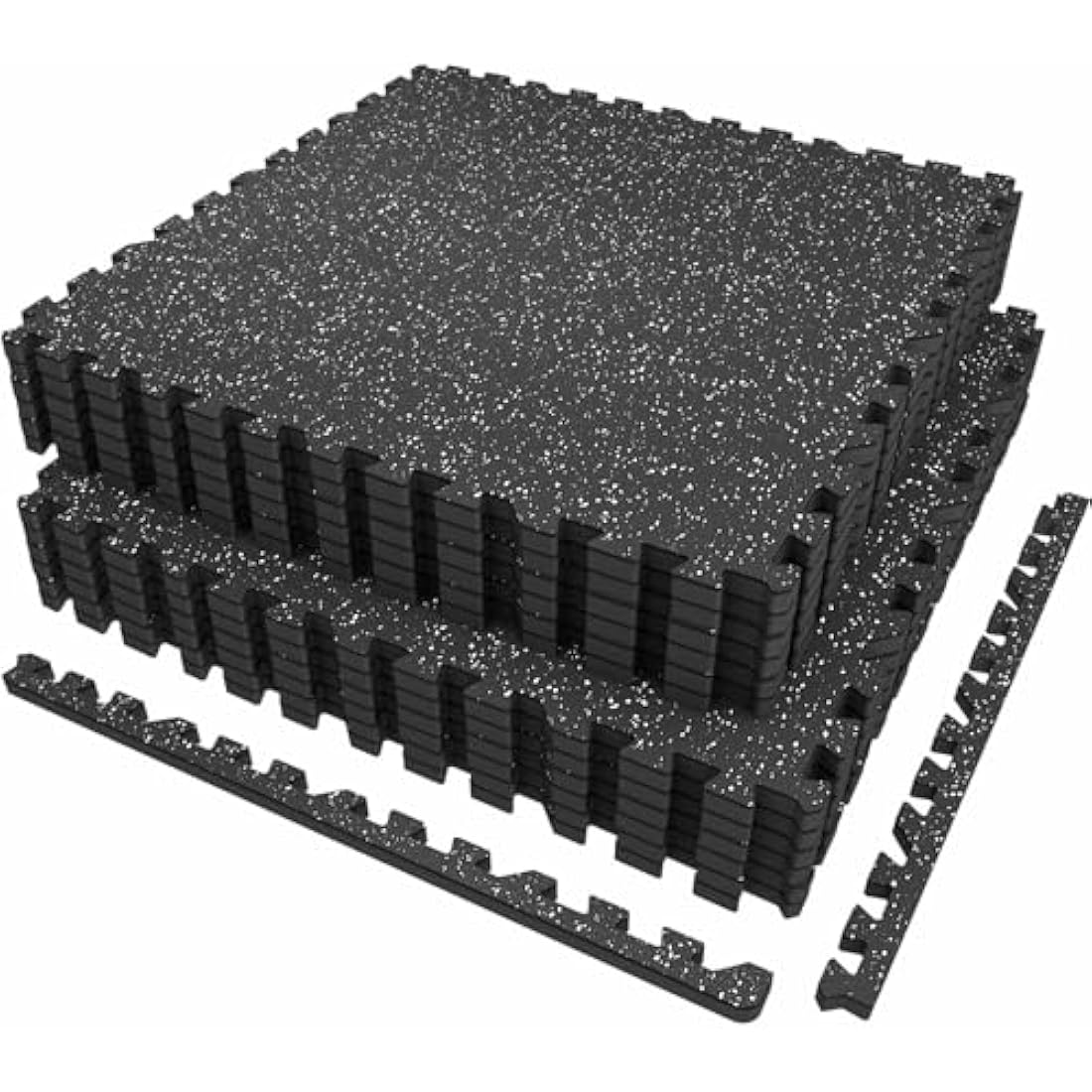 AIRHOP Rubber Top Interlocking Gym Floor Mats - 48 Sq Ft EVA Foam Tiles