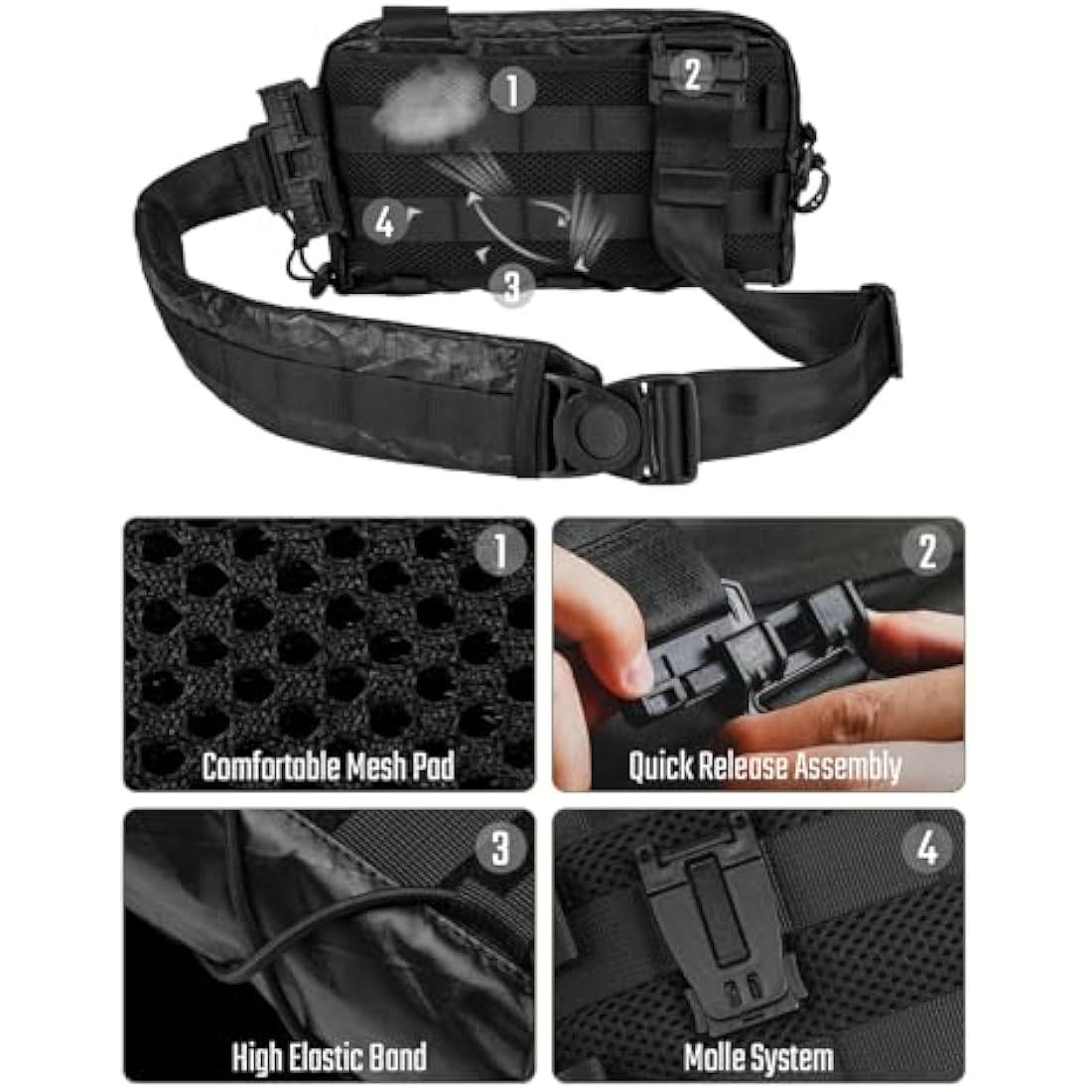 Tactical Geek Cache L3 EDC Sling Bag – Lightweight Nylon Crossbody Daypack