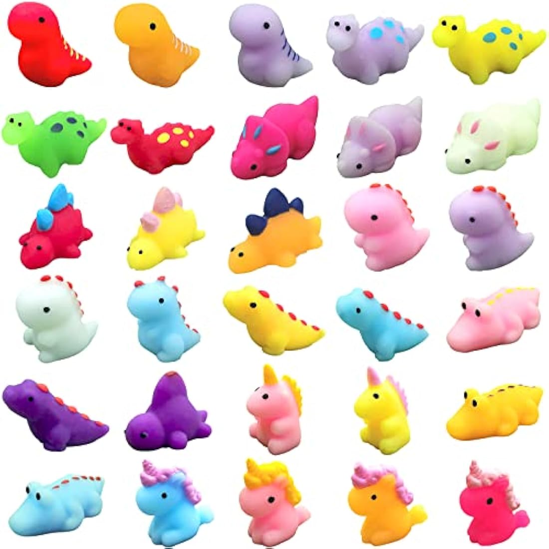Jolof Store 30P Mini Dinosaur Mochi Squishy Toys | Kawaii Fidget Party Favors