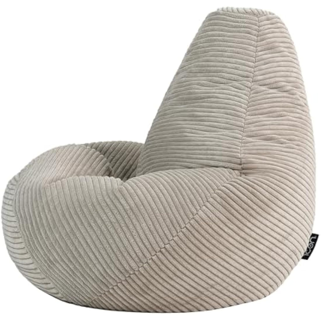 icon Dalton Kids Corduroy Bean Bag Chair – Beige Supportive Recliner