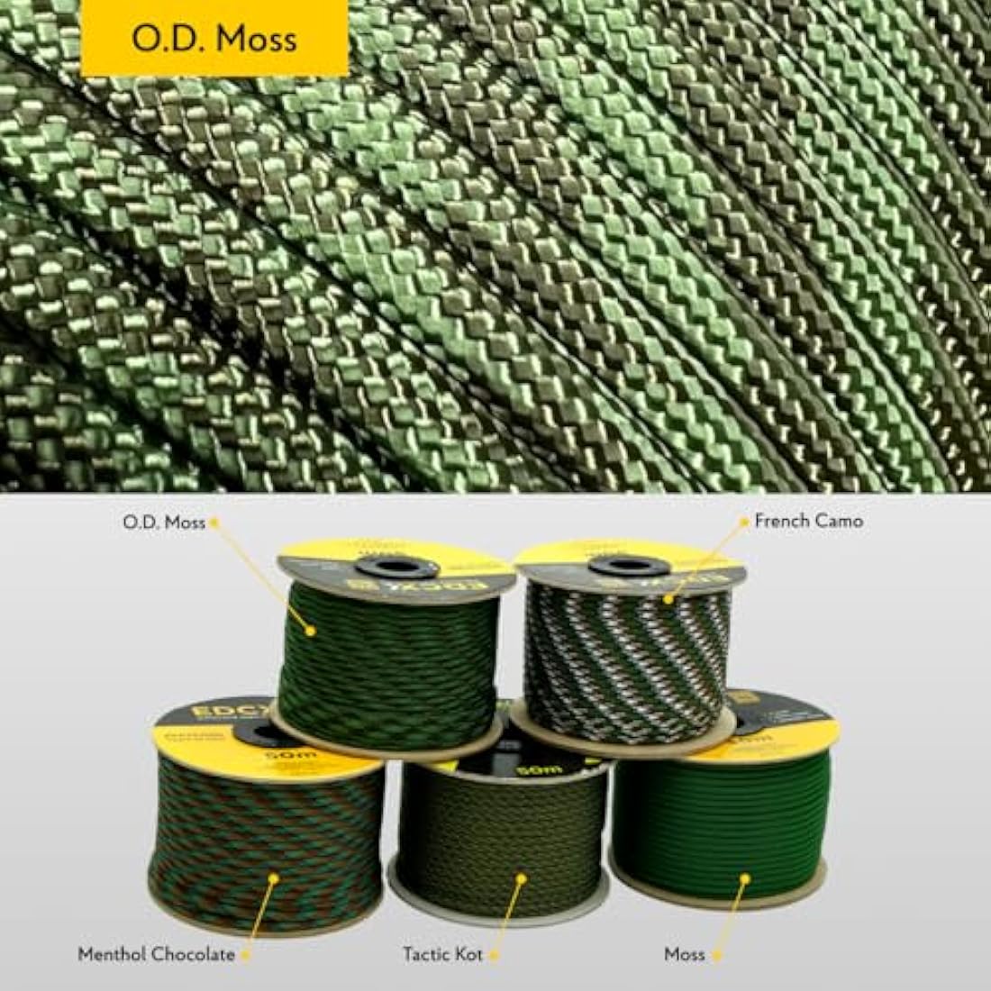 EDCX 550 Paracord – 4mm 7-Strand Nylon Rope for Camping and DIY