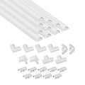 D-Line White Mini Trunking Kit | 4m Self-Adhesive Wall Cable Hider