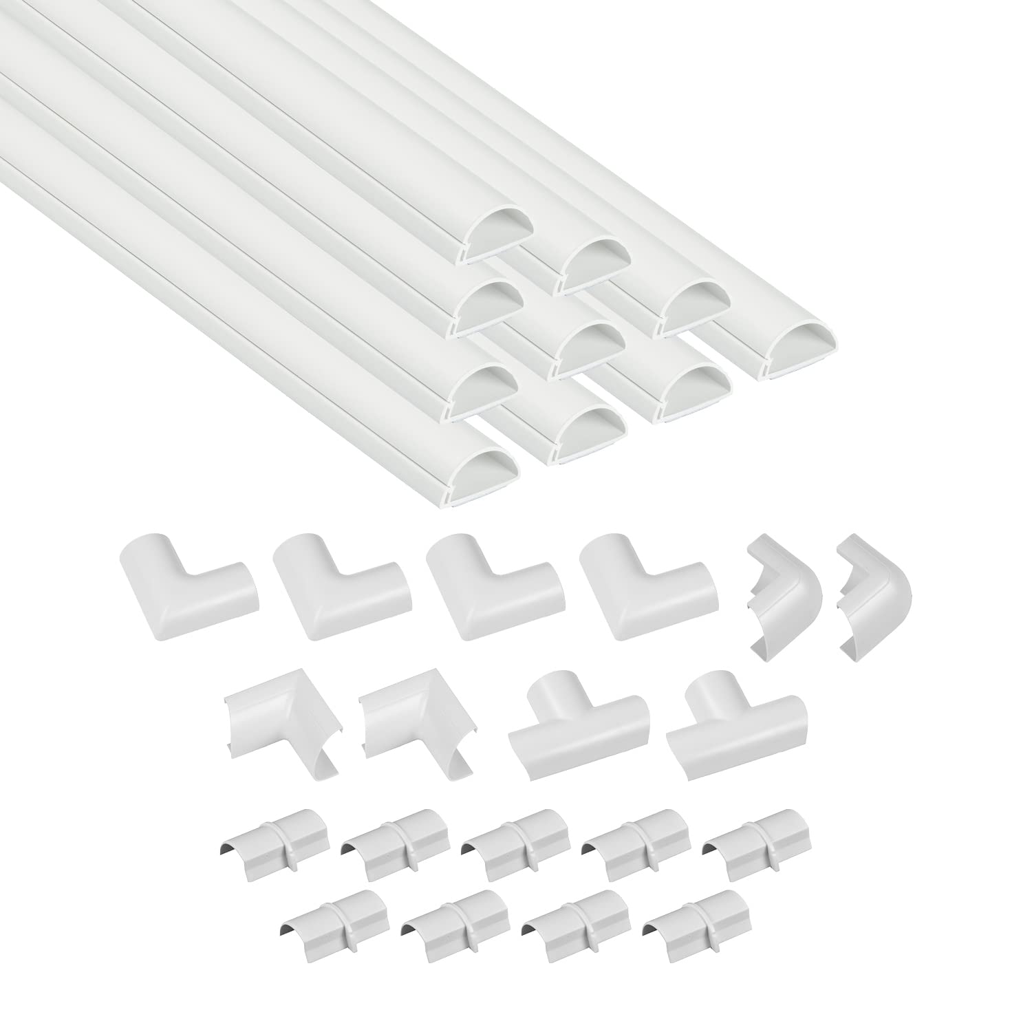 D-Line White Mini Trunking Kit | 4m Self-Adhesive Wall Cable Hider
