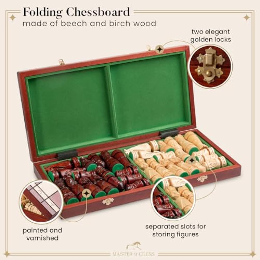 Castle Deluxe Wooden Chess Set – Handmade 20 Inch Board