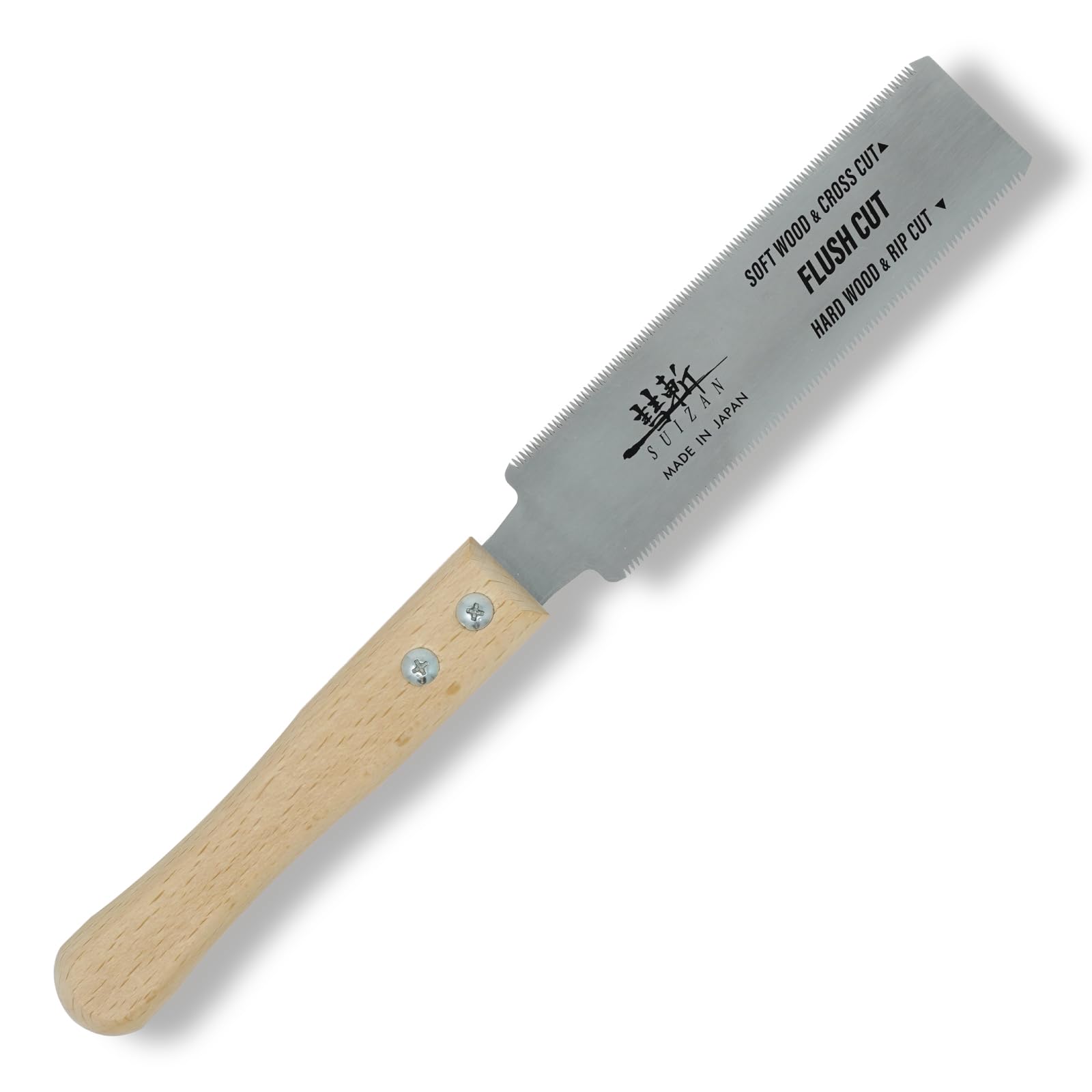 SUIZAN 150mm Japanese Flush Cut Saw | Ryoba Double Edge Pull Saw