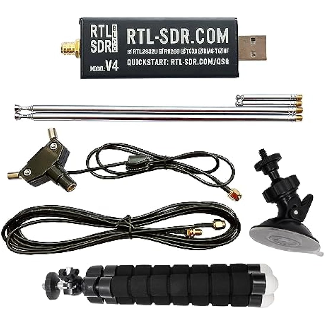RTL-SDR Blog V4 SDR Receiver with Dipole Antenna Kit – R828D TCXO