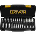 LEXIVON 32-Piece Master Hex Bit Socket Set | SAE & Metric S2 Alloy Steel