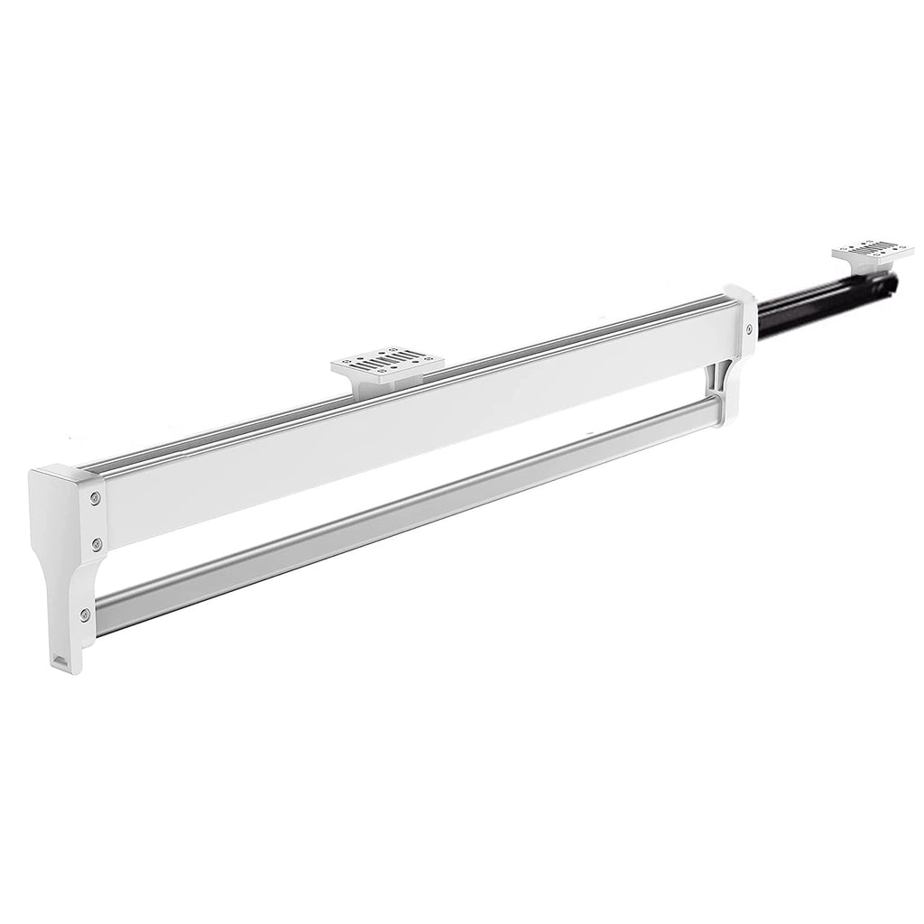 MAFAGE Pull Out Clothes Rail – 497mm Adjustable Wardrobe Hanger Rod, White