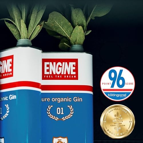 Engine Italian Organic Gin – 70cl London Dry with Sage and Lemon