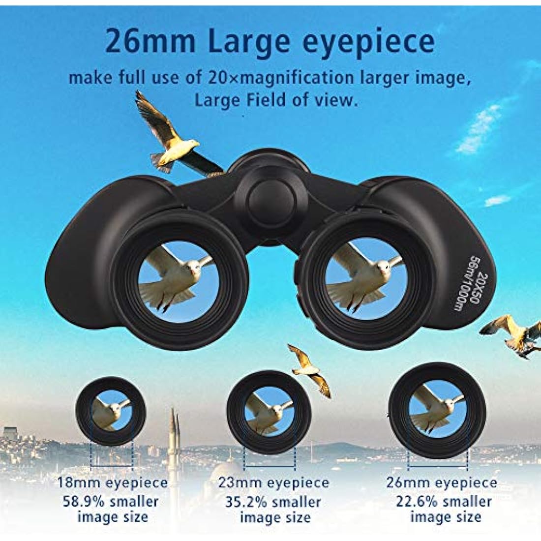 20x50 High Power Binoculars | BAK4 Prism Waterproof Optics