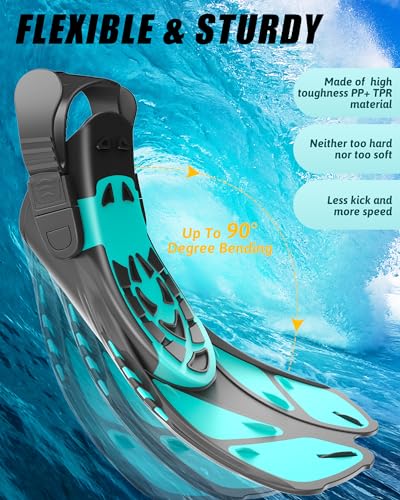 Lealinga Full Face Snorkel Set | Panoramic Mask and Adjustable Fins