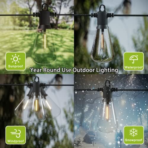 Kawaya 15M LED Garden Festoon Lights – Waterproof Shatterproof Outdoor String