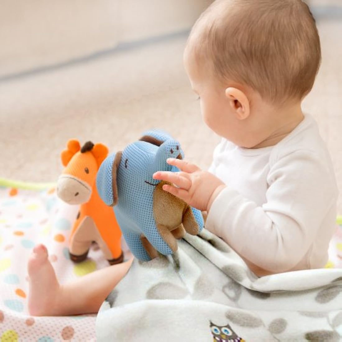 BreathableBaby Owl Soft Toy – Hypoallergenic Breathable Plush Rattle