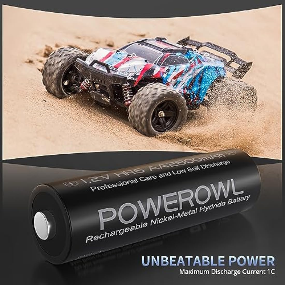 Powerowl AA Rechargeable Batteries 2800mAh Ni-MH High Capacity | 20 Pack