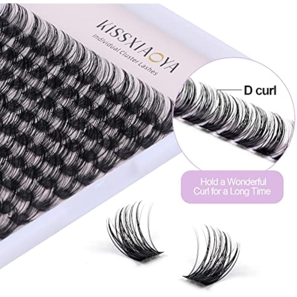Jolof Store Cluster Lashes – 144Pcs D Curl 15mm DIY Individual Lashes