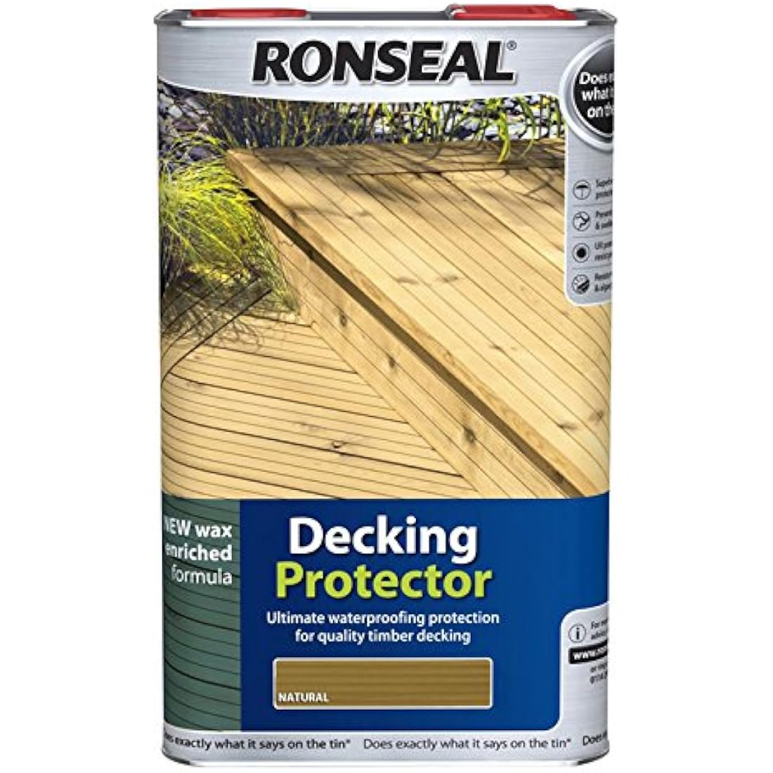 Ronseal Decking Protector Natural 5L – Anti-Mould Wood Sealant