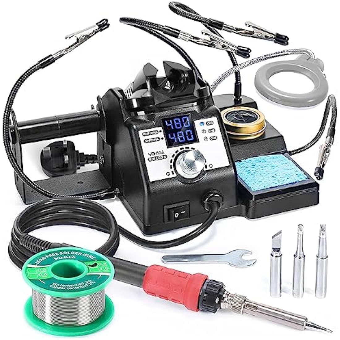 YIHUA 926LED-IV 110W Soldering Station Kit with 4 Helping Hands & LED