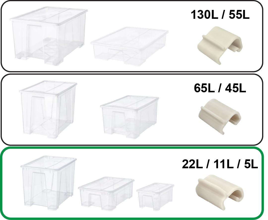 Locking Clips for IKEA Samla Box Boxes Rounded Compatible with Ikea-Samla Clips ... 4 Pieces, 5L/11L/22L - image 2