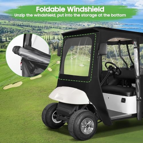 10L0L EZGO TXT RXV Golf Cart Enclosure | 600D Waterproof Heavy Duty Cover