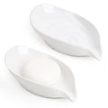 ANTIS'S HOME Ceramic Soap Dish Set of 2 | Leaf-Shaped Porcelain Holder