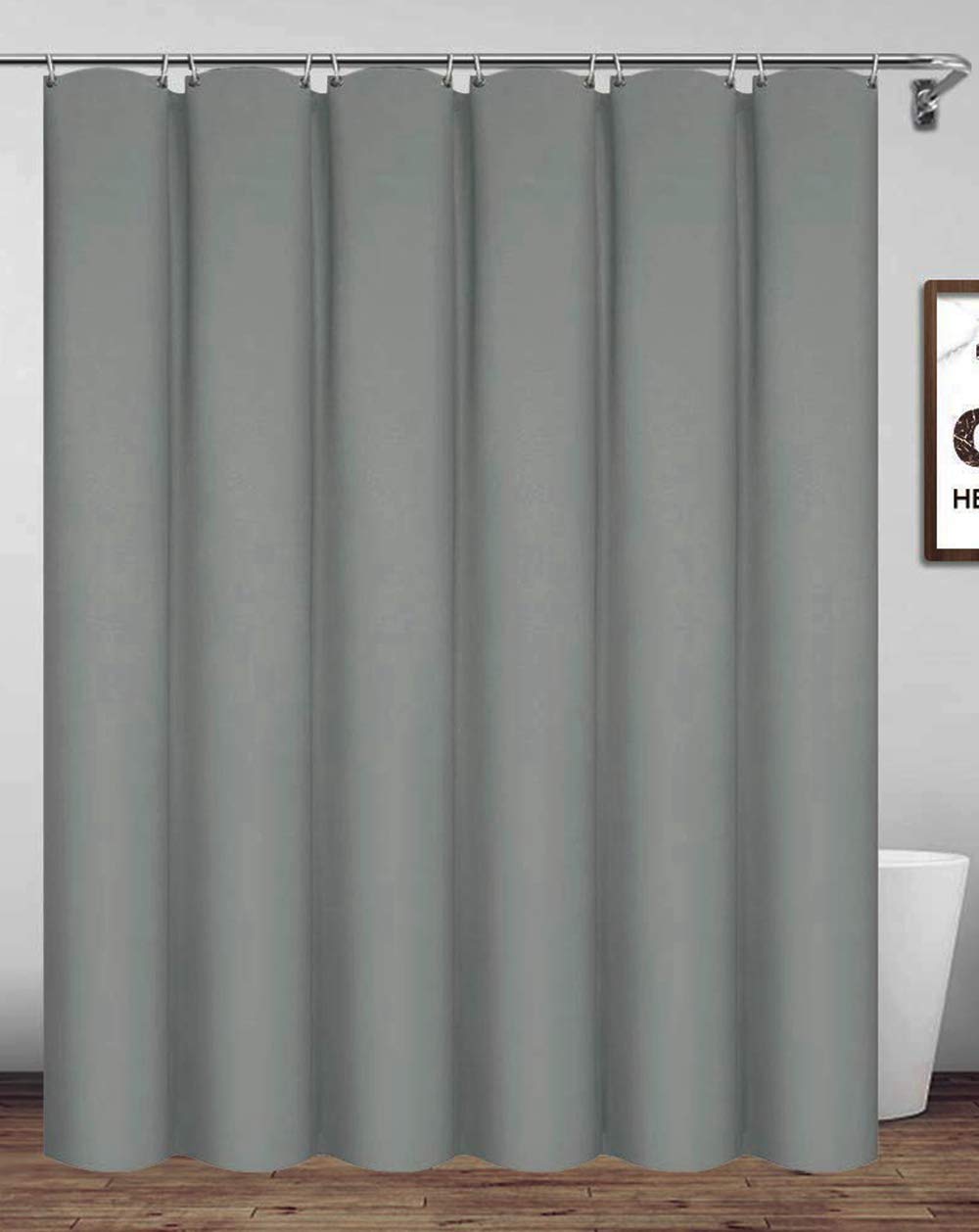 Waterproof Gray Shower Curtain - Extra Long 180x200cm
