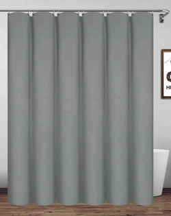 Homehold Extra Long Gray Waterproof Polyester Shower Curtain | 240x200cm