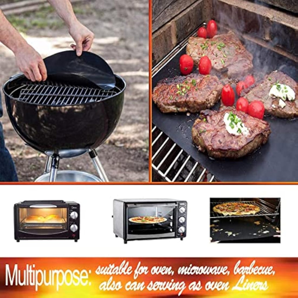 Non-Stick BBQ Grill Mats – Heat Resistant Reusable Oven Liners