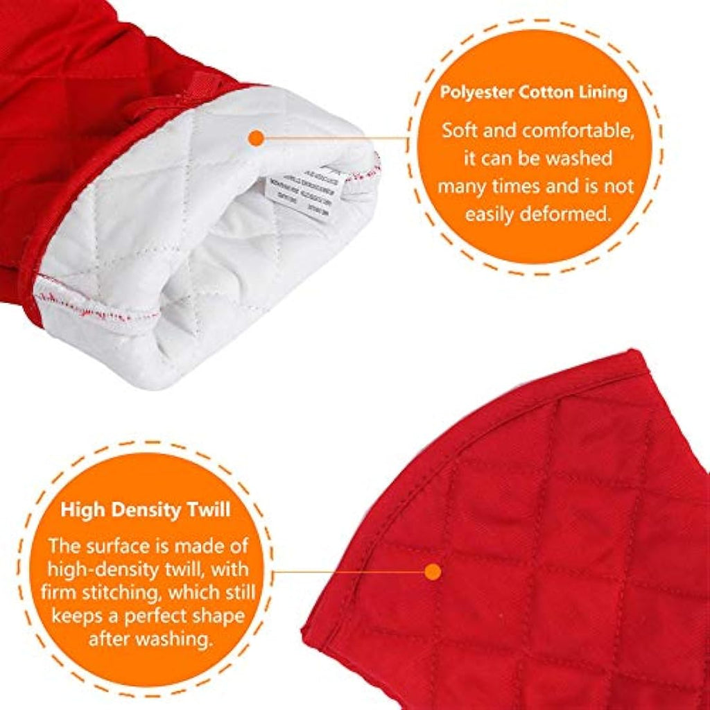 AYADA Silicone Oven Mitts – 13" Long Heat Resistant Gloves, 2 Pack Red