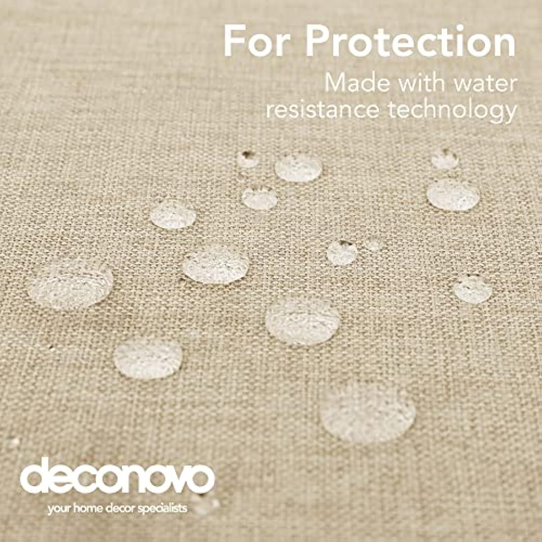 Deconovo Faux Linen Rectangle Tablecloth | Water Resistant Beige 54x108