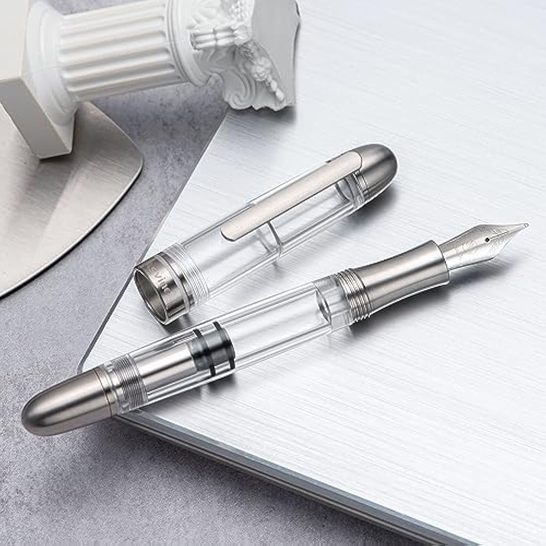 Asvine P36 Titanium Fountain Pen | Piston Filling Acrylic Writing Set