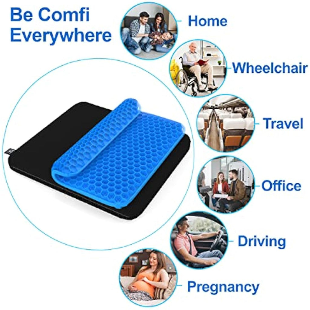b.comfi Gel Seat Cushion | Orthopedic Pressure Relief with 2 Covers