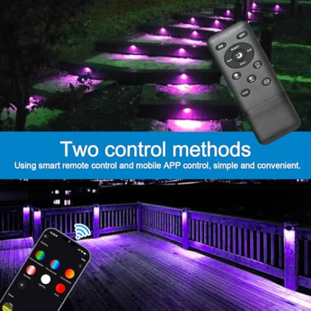 GEYUEYA RGB LED Deck Lights – Bluetooth App Control IP67 Waterproof 20pk