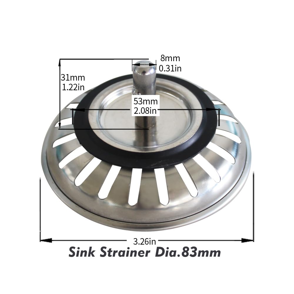Talea Stainless Steel Kitchen Sink Drain Strainer, Waste Plug For Kitchen Sink, Uk Sink Hole Diameter 83mm - image 5