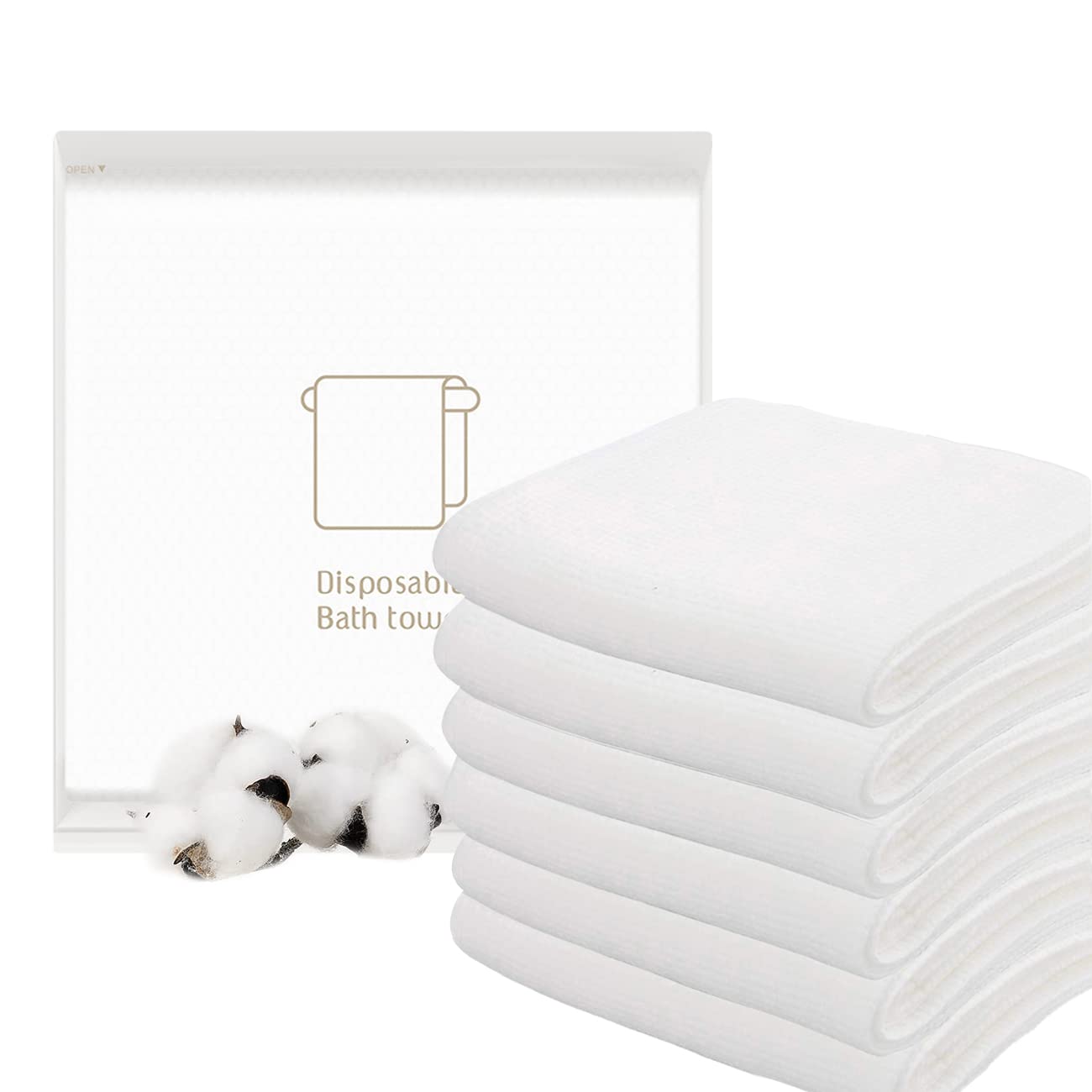 JINYUDOME Disposable Bath Towels – 10 Pack Large Travel Towels, White
