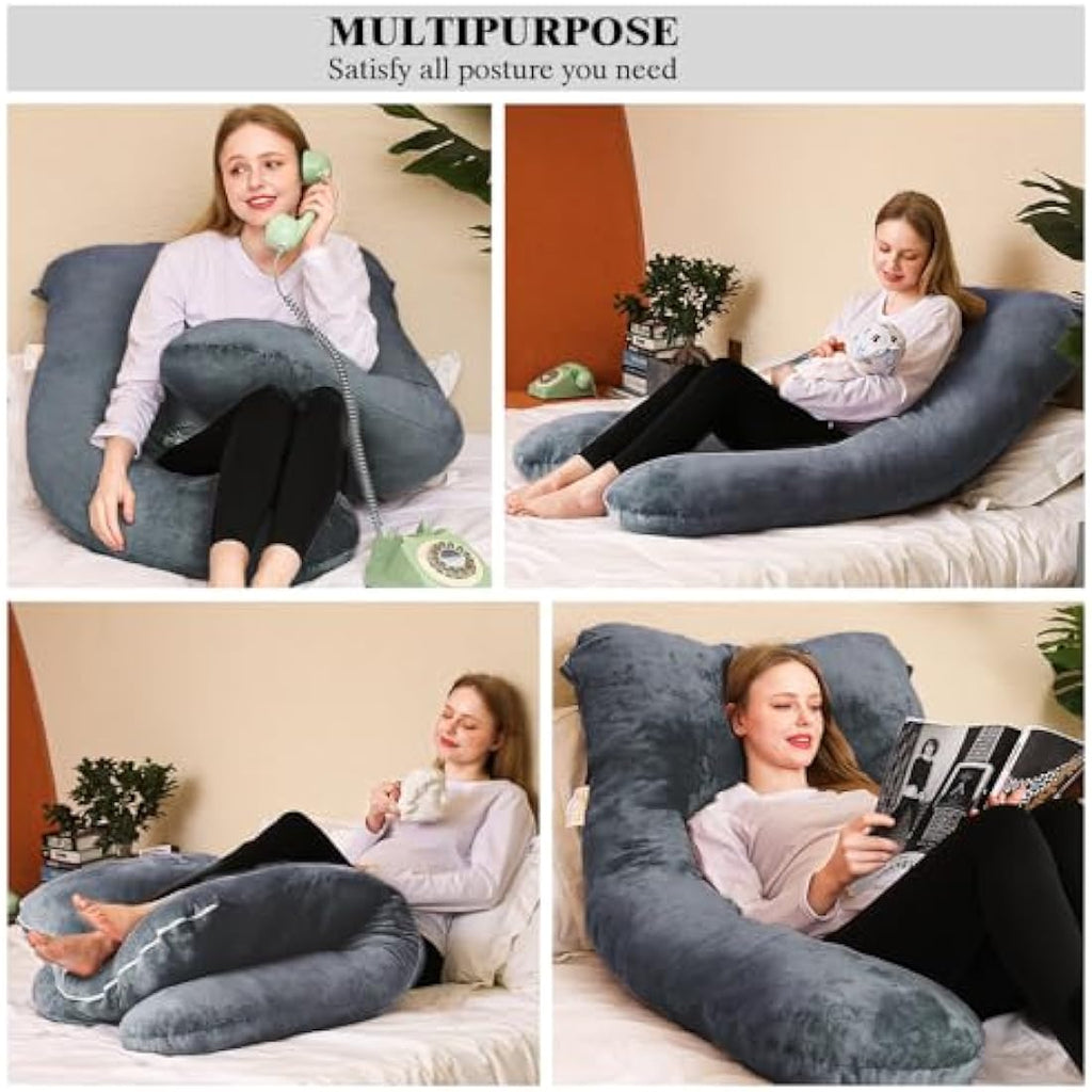 Jolof Store U-Shaped Pregnancy Pillow – 55 Inch Velvet Body Pillow