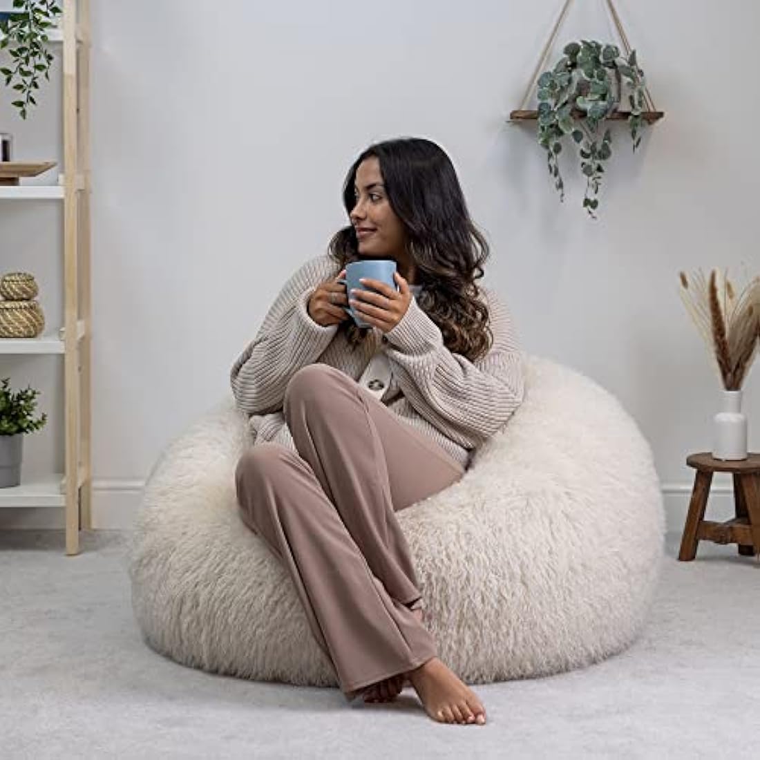 icon Kingston Mongolian Faux Fur Bean Bag Chair – Large Adult Size