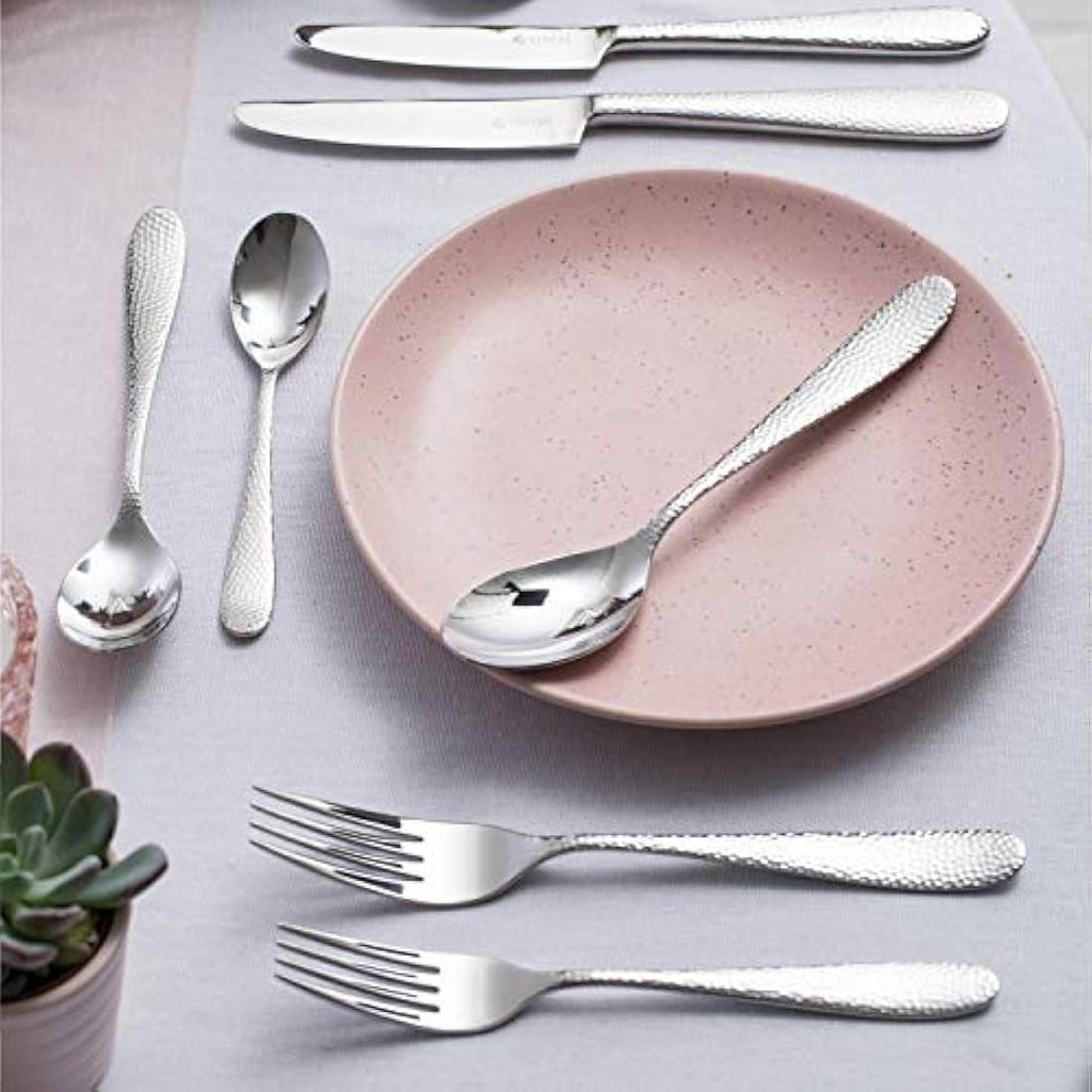 Viners Glamour 24-Piece Hammered Stainless Steel Cutlery Gift Set