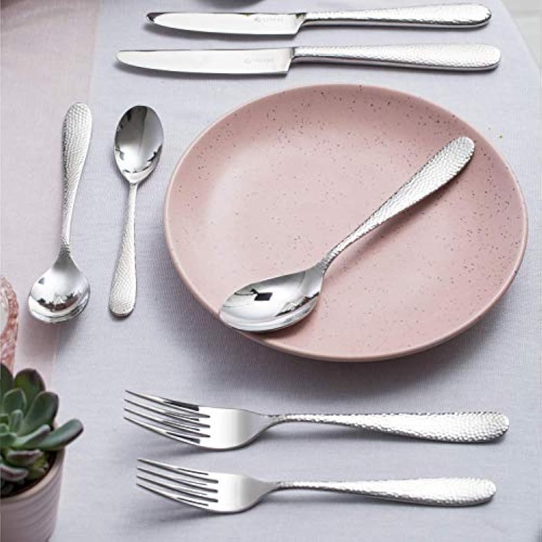 Viners Glamour 24-Piece Hammered Stainless Steel Cutlery Gift Set
