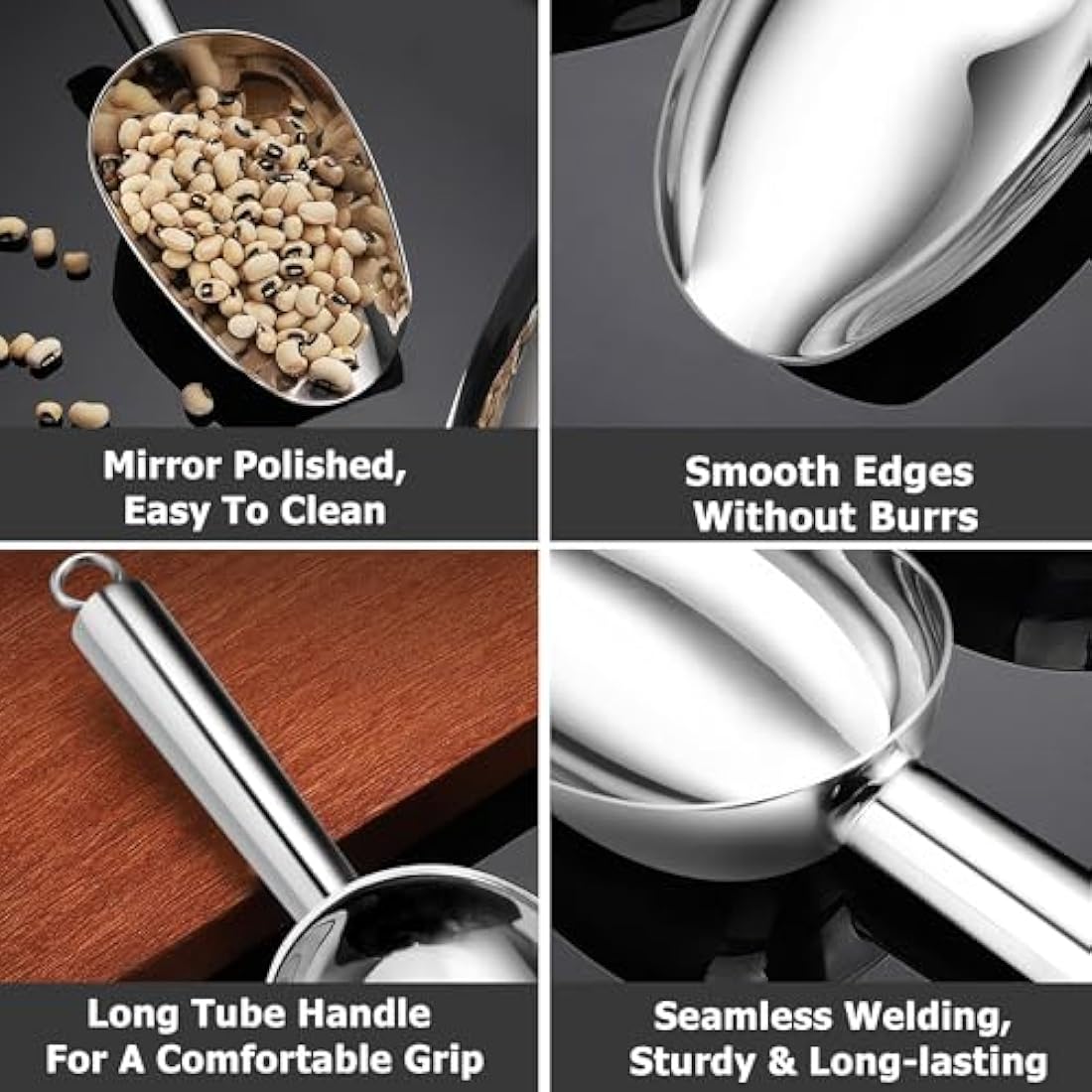 Stainless Steel Ice Scoop – 5oz Heavy Duty Food Shovel