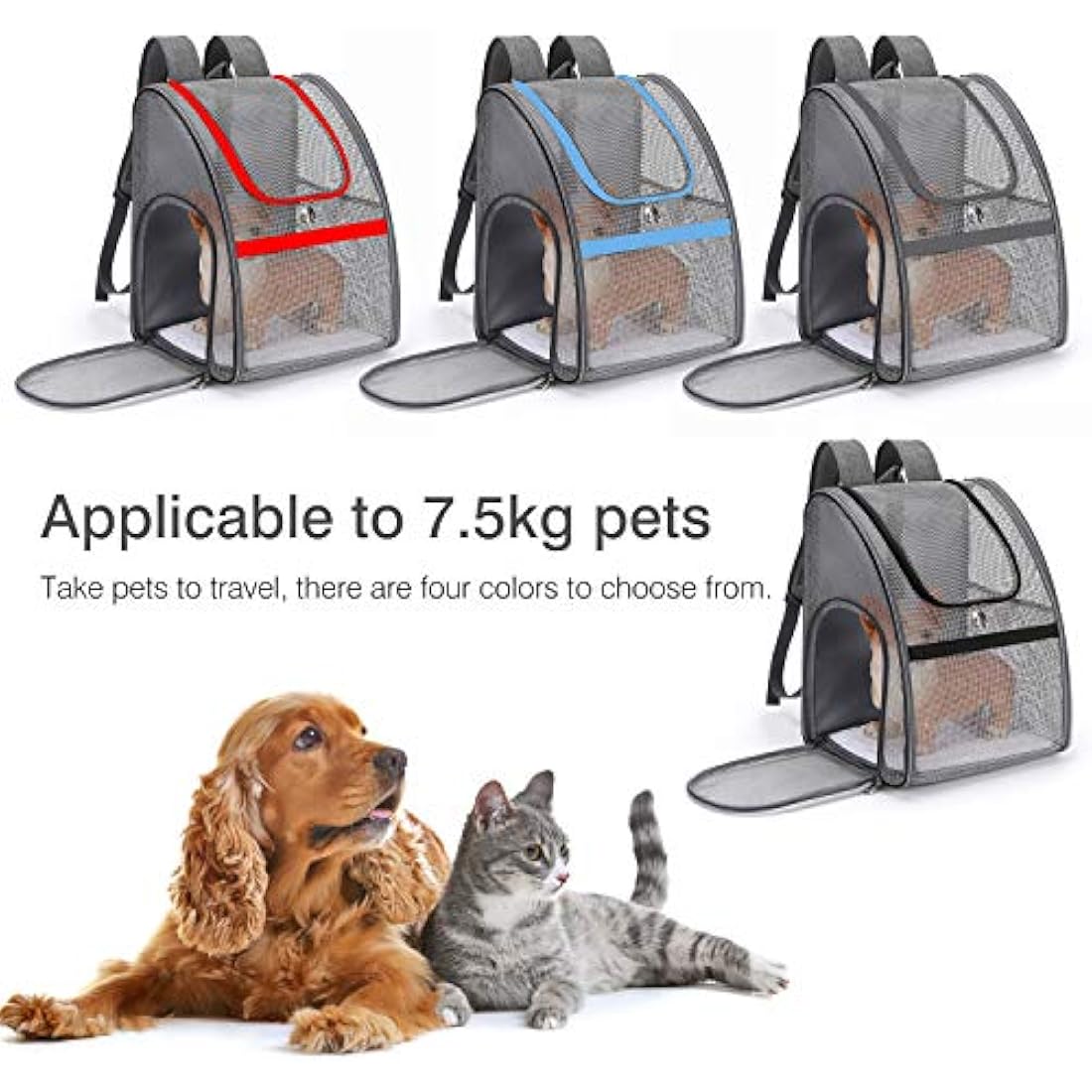 Expandable Cat Carrier Backpack – Breathable Pet Bag, Black