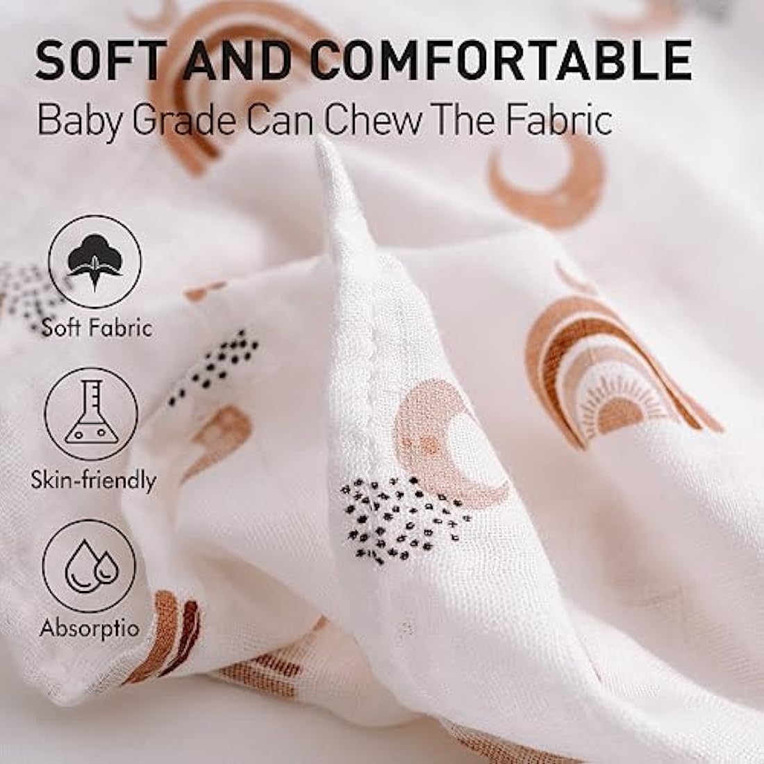 Bamboo Muslin Squares - 6 Pack 70x70cm Cotton Burp Cloths