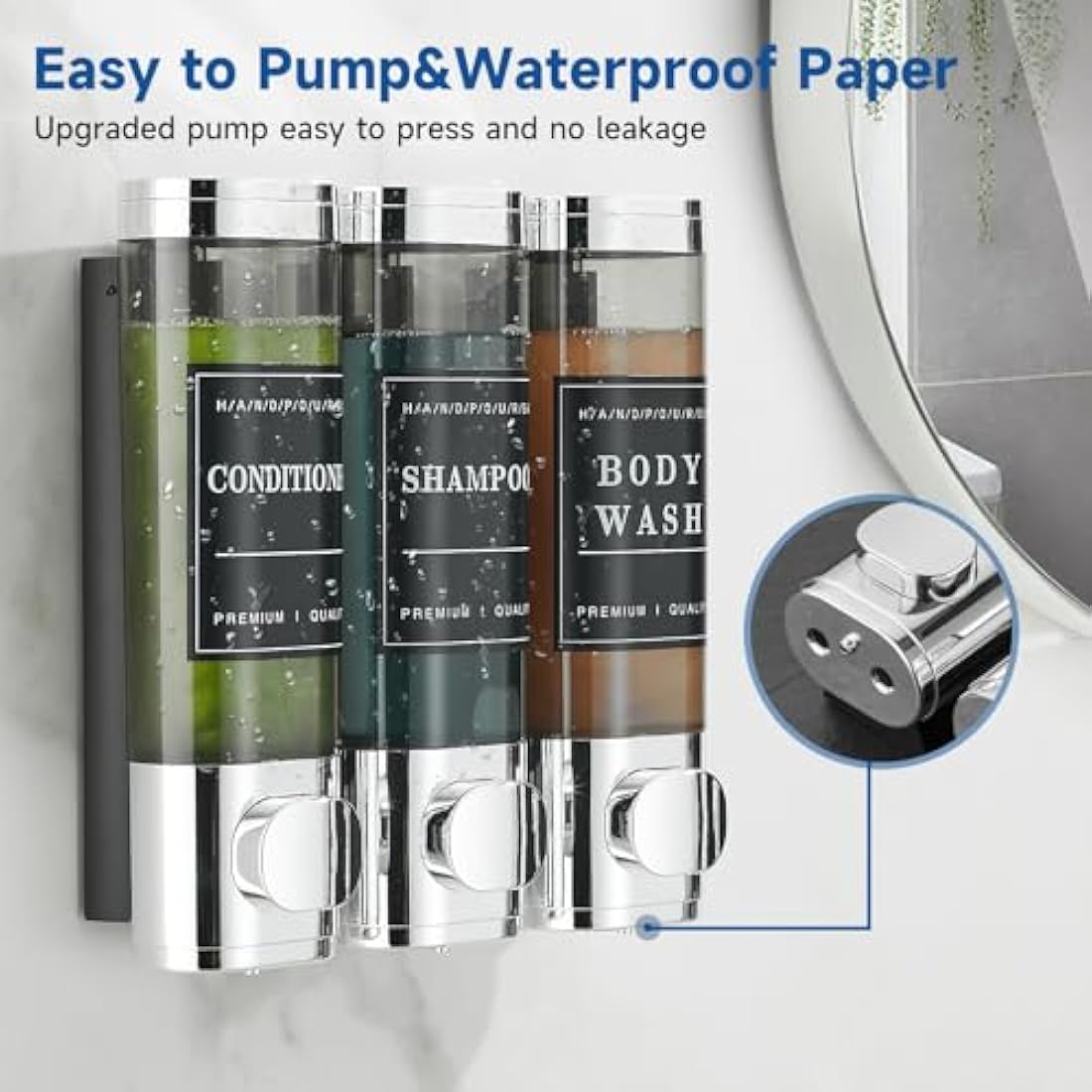 Jolof Store 3 Chamber Shower Shampoo Dispenser – Wall Mounted Chrome