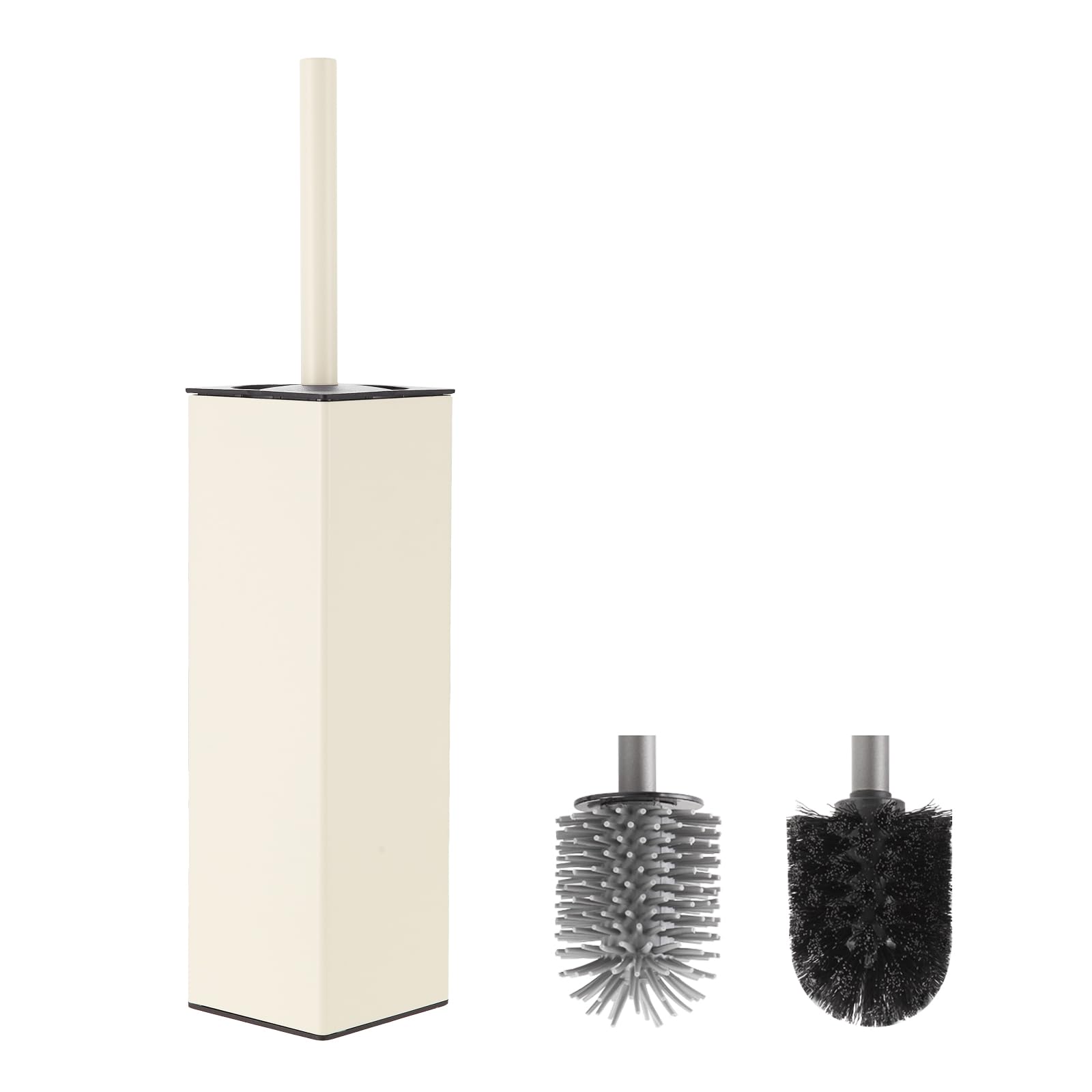 BVL White Silicon Toilet Brush | Rustproof Aluminum Holder with 2 Heads