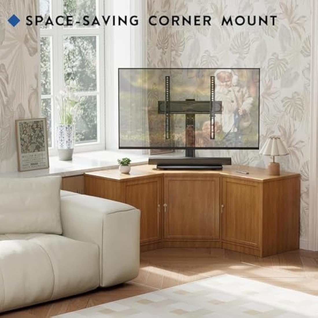 BONTEC Universal TV Stand for 24-60 Inch TVs | Height Adjustable