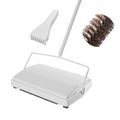 JEHONN Manual Carpet Sweeper | Horsehair Rug Roller for Pet Hair - White